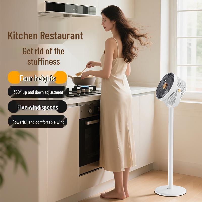 USB Floor Standing Circulator Fan with Remote, Aroma Function, and Voice Control – High Power Desktop Turbine Convection Electric Fan.