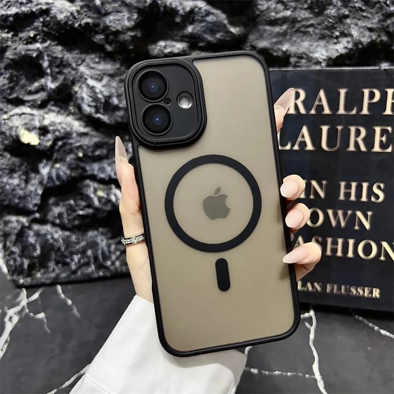 Desert Gold Luxury For Magsafe Wireless Charging Magnetic Case For Iphone 11 12 13 14 15 16 Pro Max Plus Matte Clear Armor Cover