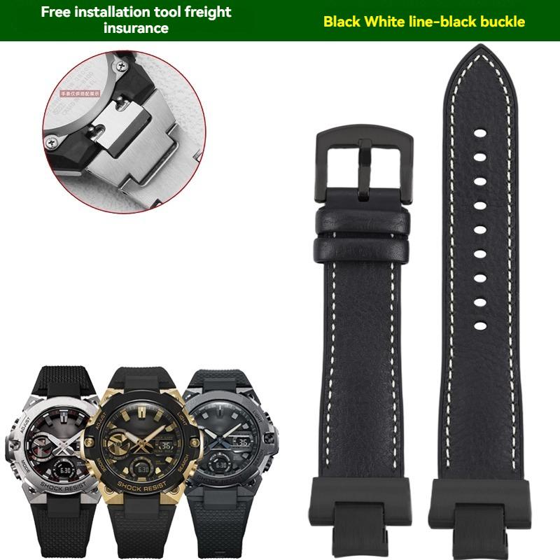 Cinturino in pelle italiana e silicone Per Casio G-SHOCK Steel Heart serie GST-B400 cinturino per orologio alla moda casual
