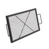 VEVOR X-Marks Fire Pit Grill Grate, Rectangle Cooking Grate, Heavy Duty Steel Campfire BBQ Grill Grid with Handle & Support X Wire