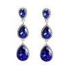 Teardrop Rhinestone Geometric Dangle Earrings for Women - Shiny Korean Fashion Jewelry