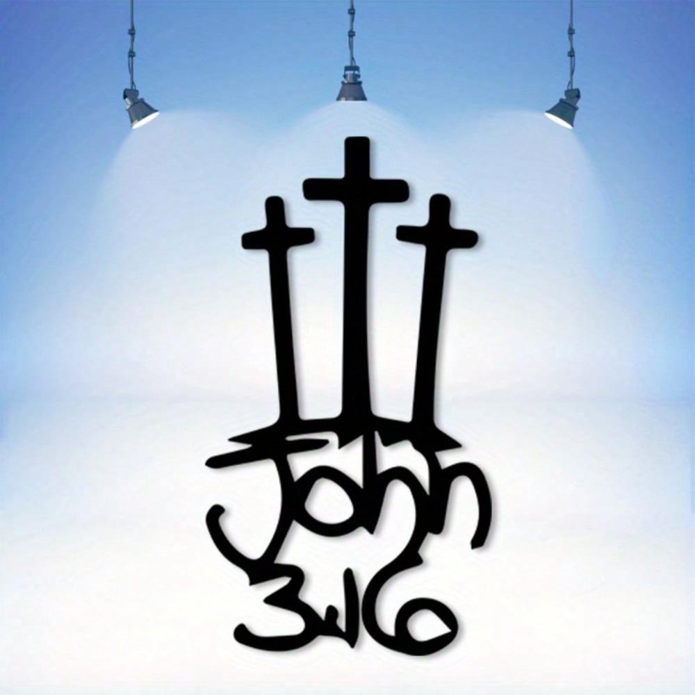 Christian Iron Cross Wall Art Powder Coated Vintage Minimalist Home Decor Religious Gift Christmas Baptism Wedding
