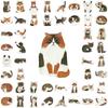 64 Artistic Hand-painted Cat Stickers: Healing Cute Journal, Notebook Decoration, Cultural Creative Design