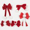 Pompoms Hair Clip for New Year Barrette Sweet Christmas Flat Clip Hairpin Christmas Elegant Hair Clip for Bunches