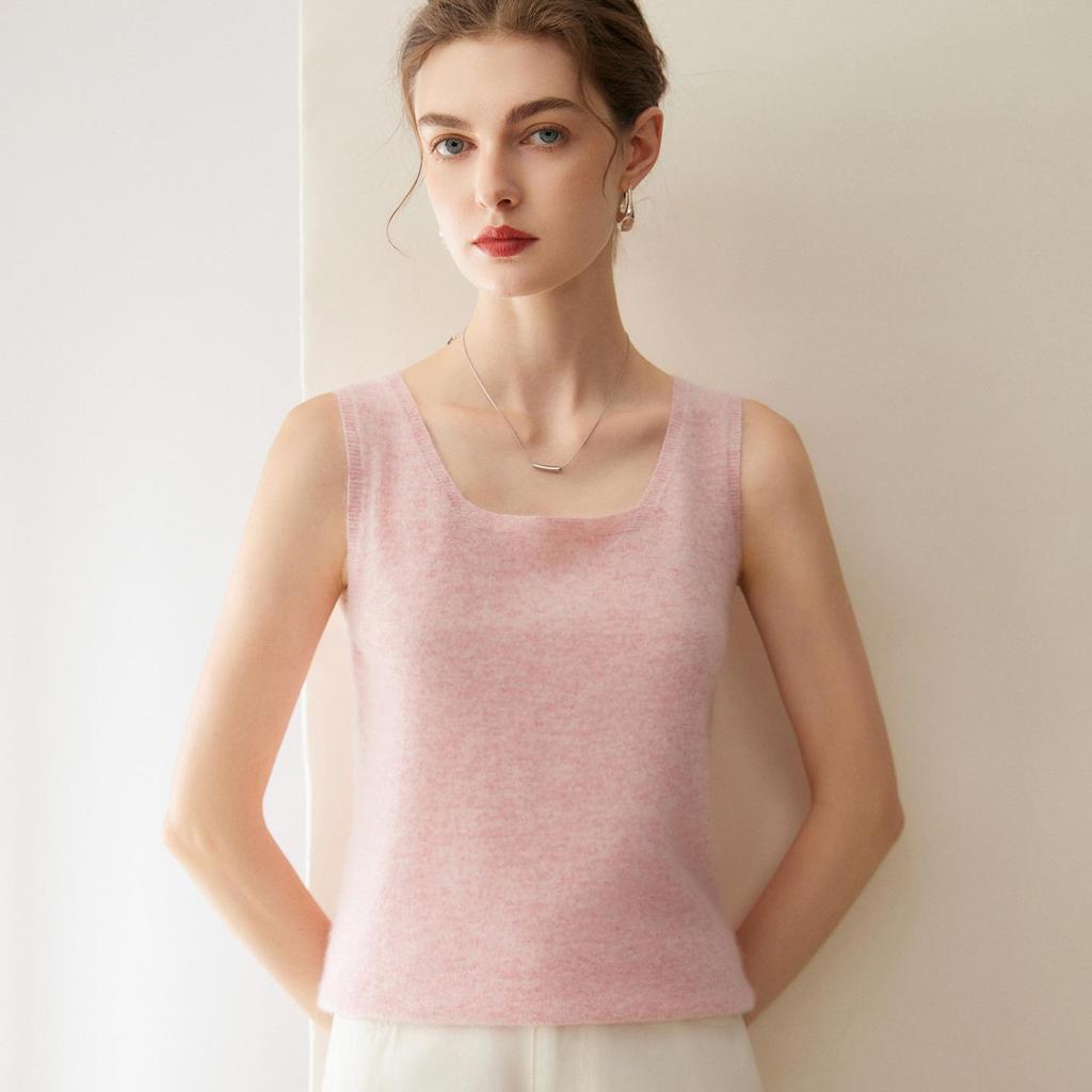 Lekasha Damen 100% reines Kaschmir ärmelloser Strick-Camisole