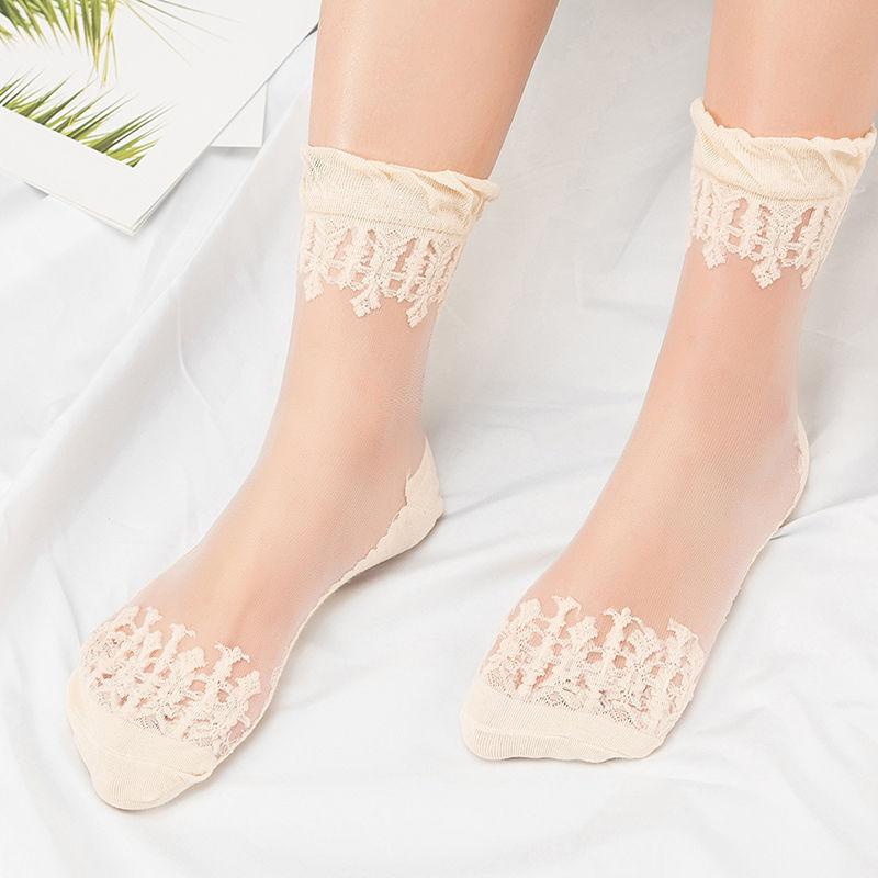 

Ультратонкі Прозорі Кристальні Шовкові Шкарпетки в Горошок з Принтами Сердець Японські Каваї Милі Нейлонові Довгі Шкарпетки Білі Шкарпетки Жіночі Літні EUR 35-39