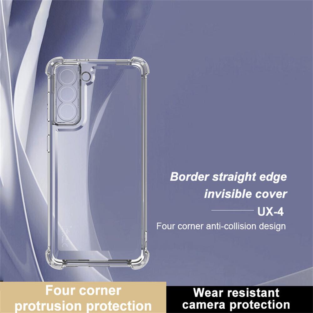

IMAK UX-4 Series for Samsung Galaxy S21 FE 5G Case Straight Frame Four Corner Shockproof Clear TPU Cover A