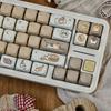 130 Keys Cheese Burger MOA Profile Custom Keycap Set Five Side Dye Sublimation PBT Keycaps for MX Switch Mechanical Keyboard