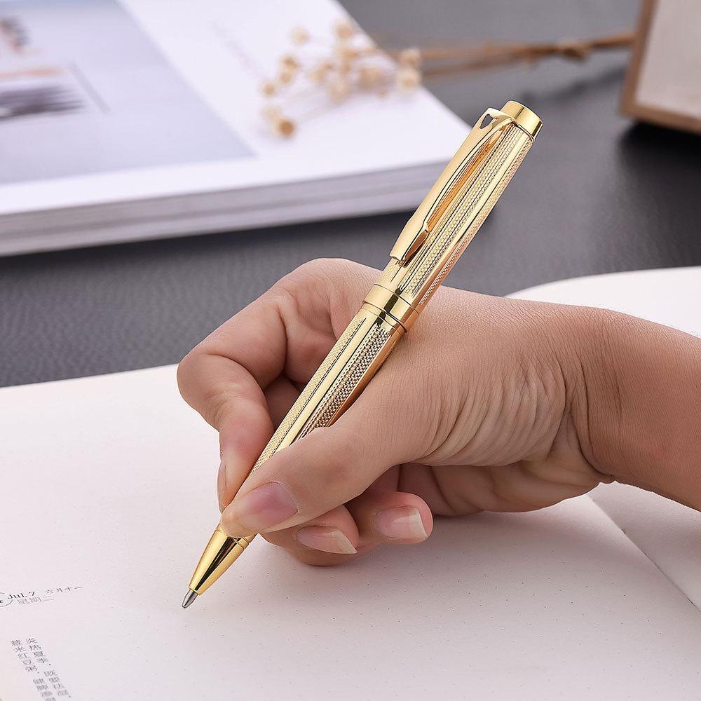 Metal Custom Company Logo New Fashionable Rose Gold Ballpoint Pen with 1.0mm Writing Width