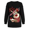 Women's Fashion Casual Christmas Print Round Neck Sweater Loose Sports Tops Pullover