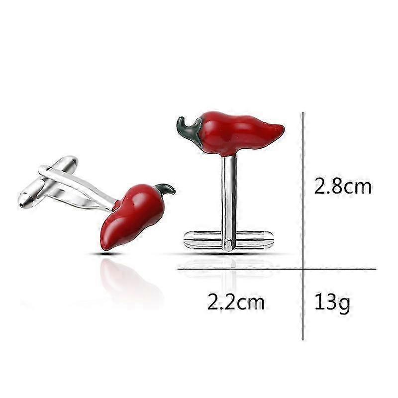 Korean Style Men's Shirt Cufflinks with Creative Red Chili Pepper and Small Red Chili Pepper Styles (P1028) Szsh181