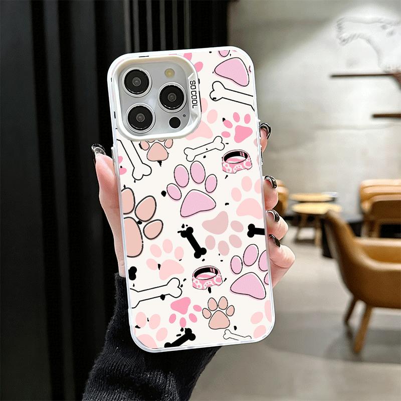 Dog Footprint Paw Cute Pattern Shockproof Phone Case for iPhone 17 Air 16 16E 15 Pro Max 14 Plus 13 Mini 12 Back Cover Anti Fall