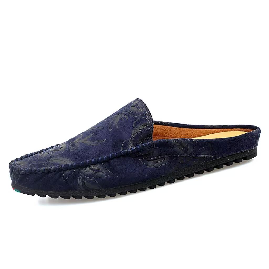 

2025 Шлепанцы с розовым узором, лоферы с закрытым носком, тапочки на толстой подошве, полуботинки для мужчин, мюли, балетки, без задника, полусабо, повседневная обувь 38