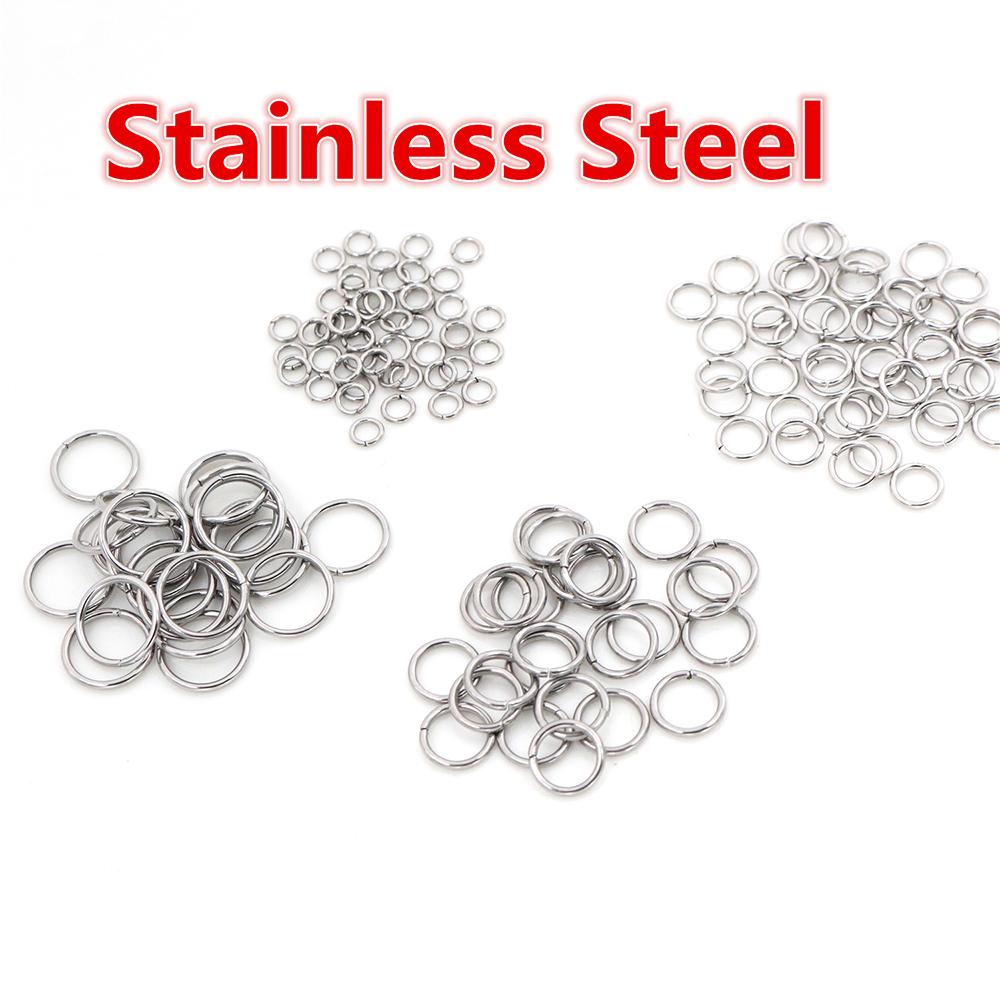 200 piezas 3/4/5/6/7/8/10 mm Metal DIY Componentes para Joyería Anillas de Salto Simples Cerradas/Abiertas y Anilla Dividida para hacer joyería
