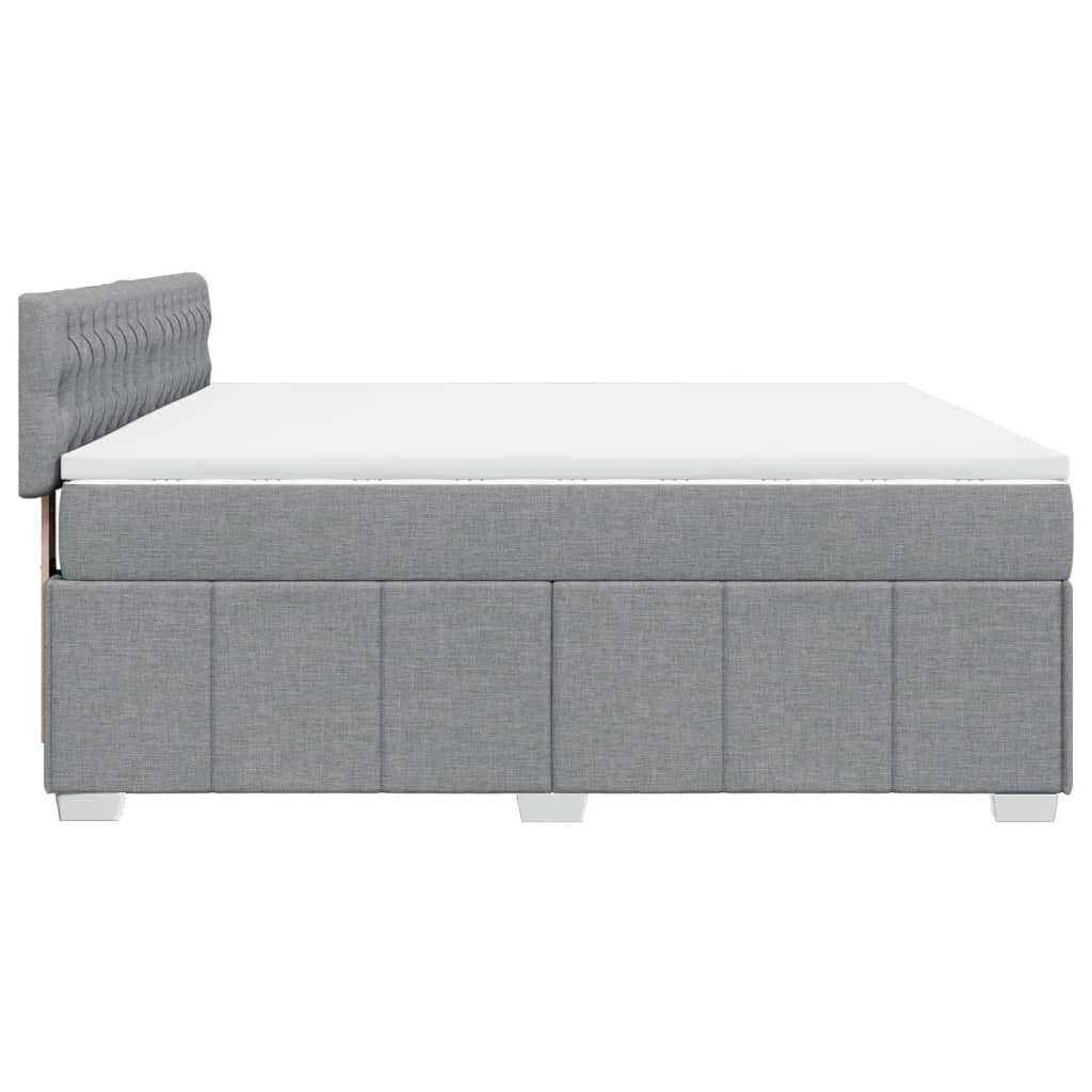 Vidaxl Letto Continentale Con Materasso, Grigio Chiaro, Tessuto, 180X200Cm