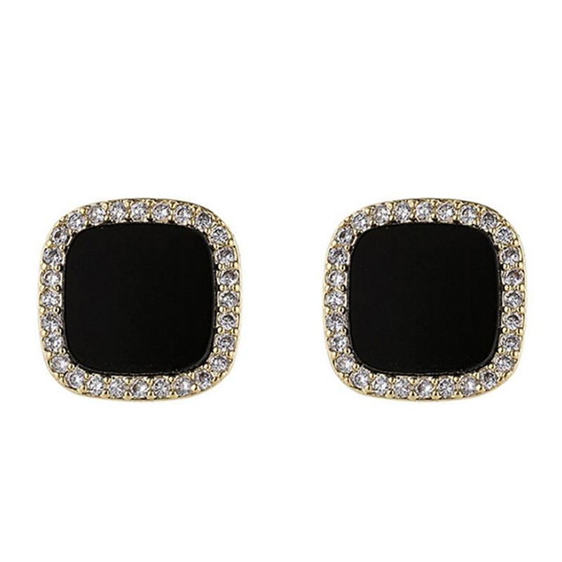 

[HS][LA]1Pair Cubic Zirconia Earrings Crystal Rhinestone Ear Studs Earrings Wedding Jewelry