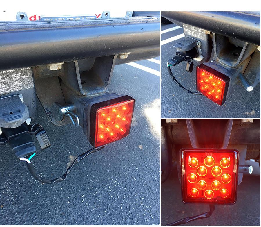 2" Haagikonksu vastuvõtja kate 12 LED punane pidurituli stopplamp torukate koos tihvtiga