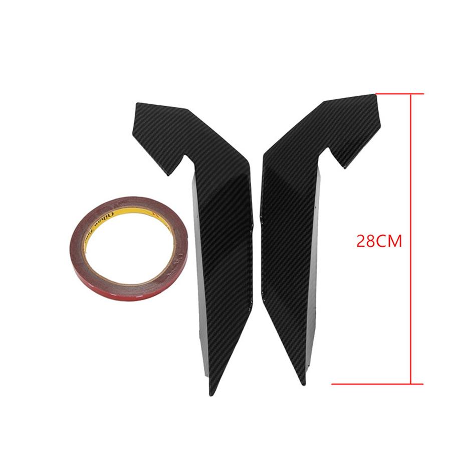 2pcs Carbon Look Front Bumper Diffuser Splitter Fins Kit For Honda Civic 2016-21