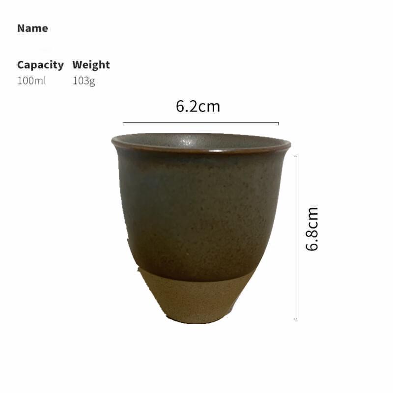 

ZISIZ Retro Coarse Pottery Handleless Teacup Set of 5