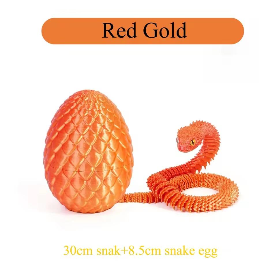 New DIY 3D Printed Snake & Egg Set - Articulated Figurine for Kids, Desktop Decoration 2025 Gift