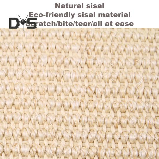 Cat Scratcher Mat Natural Sisal Scratching Mat with Plush Ball Furniture Protector Anti-Slip Walls Floors Cat Scratcher Pad Rug