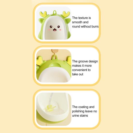 Boys Potty Training Urinal Cartoon Animal Shape Wall-Mounted Pee Trainer with Rotating Windmill Target Children Urinal