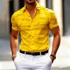 New Style Casual Men's Summer Shirt Short Sleeves 3D Lines Printed Stylish Loose Tops Essential for Hawaii Tourism