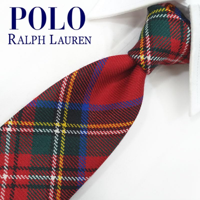 [POLO RALPH LAUREN] Ralph Lauren Necktie, Made in Italy, Brand Necktie (8cm wide), Polo Ralph Lauren RL39 Check [Used]