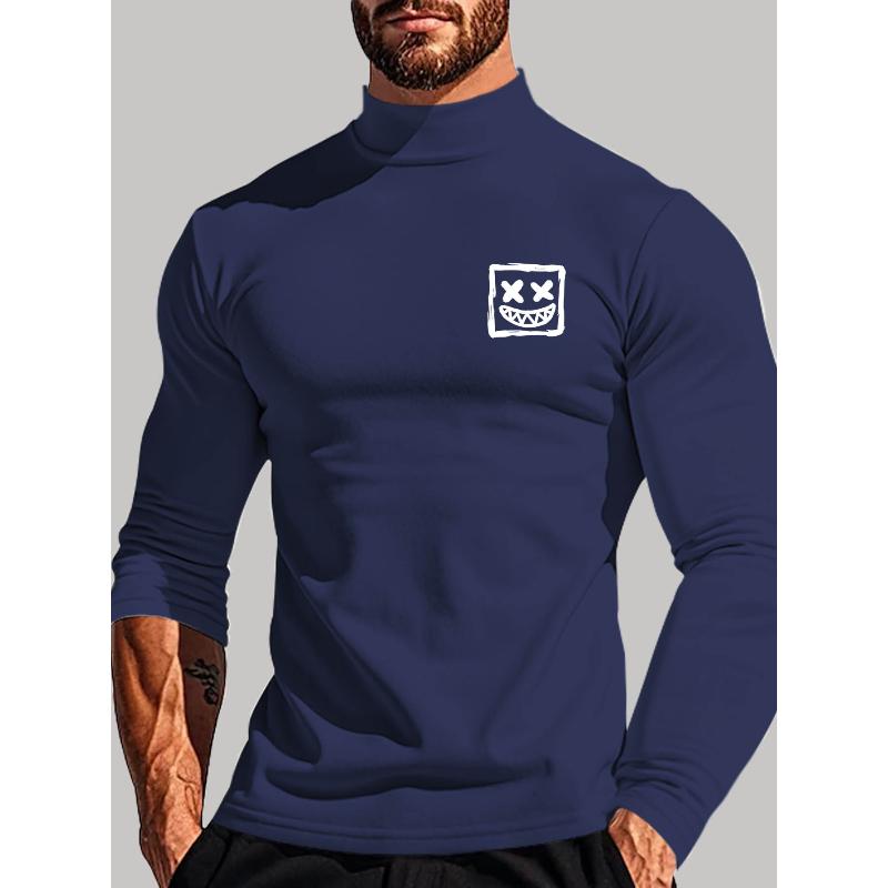 

Men s Polyester Mock Neck Long Sleeve Shirt, Easy-Care & Ideal for Travel & Outdoor Trips XXL синій