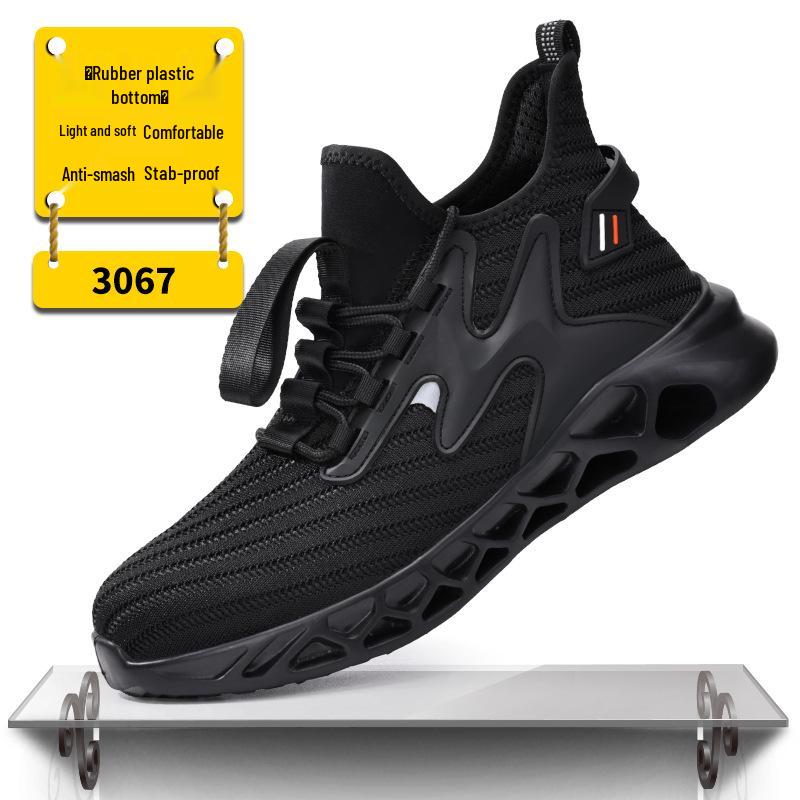 

Men s Summer Lightweight Non-Slip Safety Shoes, Anti-Smash & Puncture-Resistant, Fly-Knit, & Wear-Resistant Labor Protection Footwear.