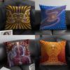 AAlex GGrey Trippy Psychedelic Cushion Cover Natural Linen Organic Fabric DoubleSided Printing Sofa Home Decor Breathable