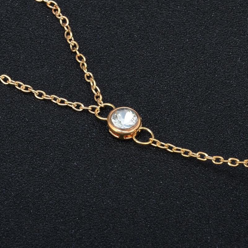 Gold Big Ring Bracelet For Women Wrist Chain Jewelry Hand Back Chain