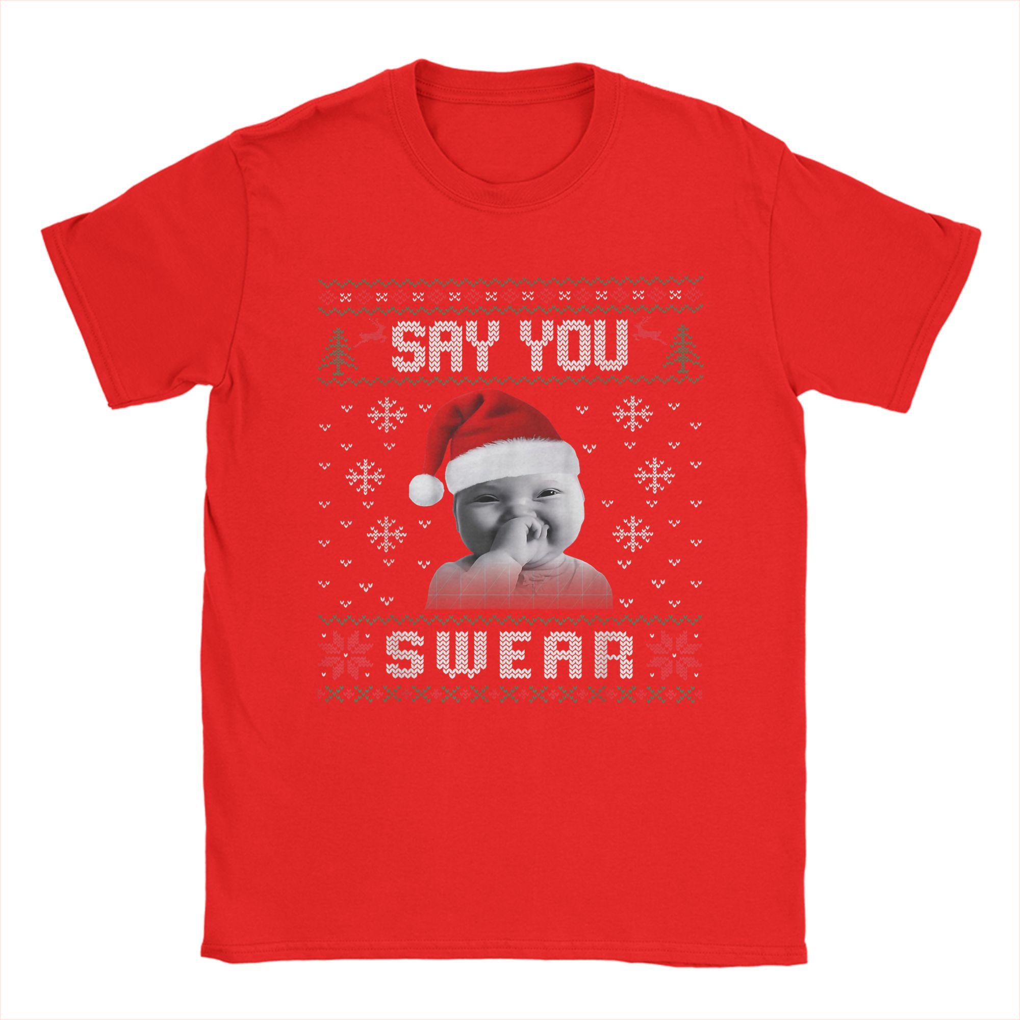 Hipster Funny Laughing Baby AI Baby Meme Brainrot Ugly Christmas TShirts Men Cotton T Shirts Short Sleeve Tees Clothing S