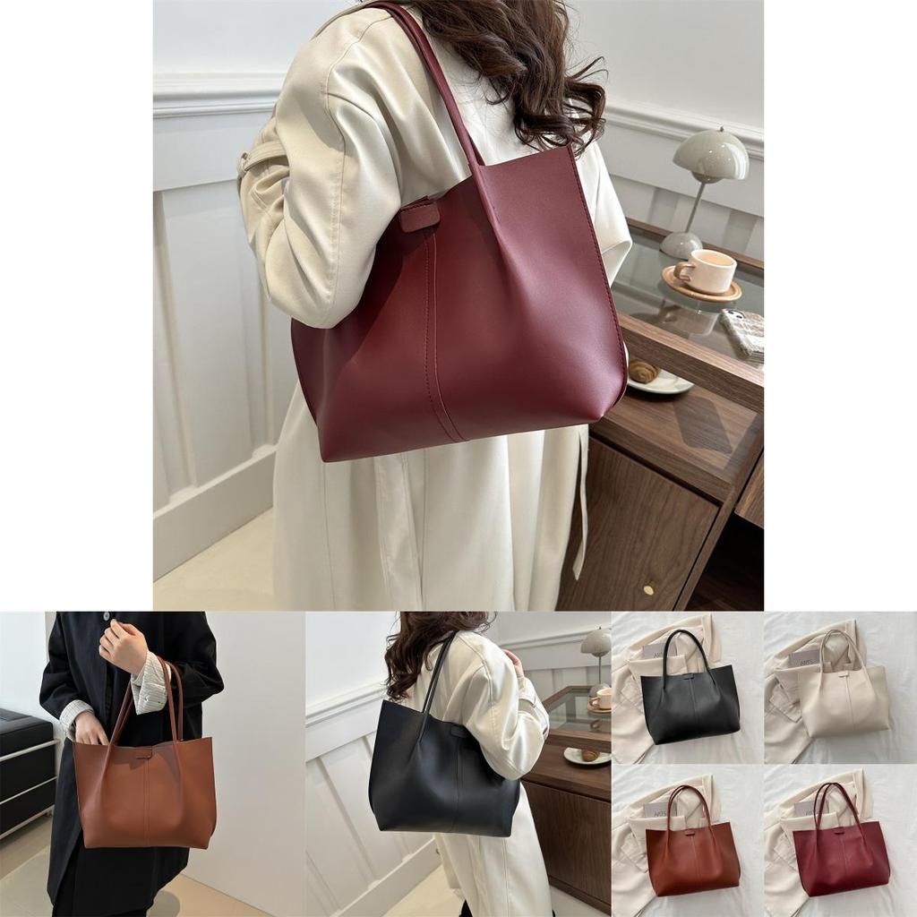 Fashionable Pu Leather Shoulder Tote Bag For Women 2024 New Trendy Handbag Chic Style
