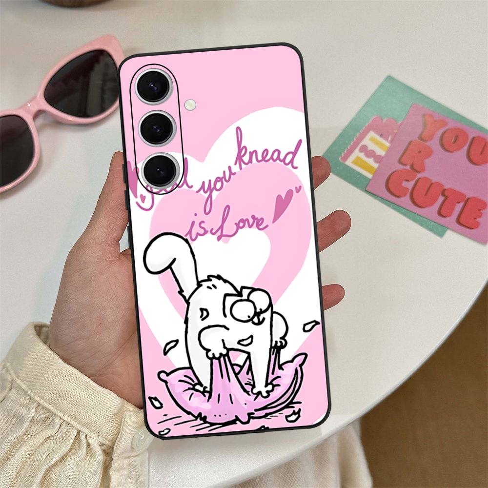 

Comedy Animated S-Simons Cat Phone Case For Samsung S 24 Fe 25 Ultra Plus 20 Lite 21 30 22 23 24 22 Ultra 5G Fundas Samsung S25