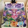 Warm Cardcaptor Sakura Pattern Flannel Blanket Cozy Print Throw for Bedrooms Sofas Chairs Travel Picnic Multi-use-Xin