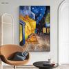 Van Gogh's Famous Painting Cafe In The Night Art Reproduction Printed On Canvas Wall Art Poster and Pictures for Home Room Decor