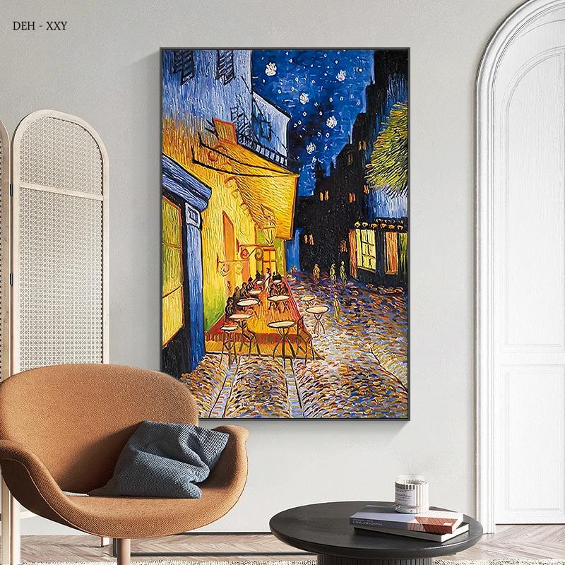 Van Goghs berühmtes Gemälde Café bei Nacht Kunstreproduktion Gedruckt auf Leinwand Wandkunst Poster und Bilder für Heimzimmerdekoration