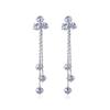 S925 Silver Needle Square Zircon Tassel Earrings for Women - Celebrity Style, Versatile, Sweet, Temperament.