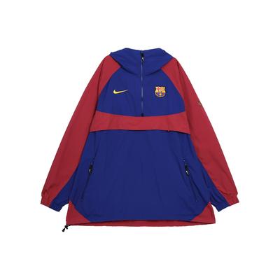 FC Barcelona Mikina s kapucí a polovičním zipem Windrunner Pánské topy Červená Modrá CW2934-455