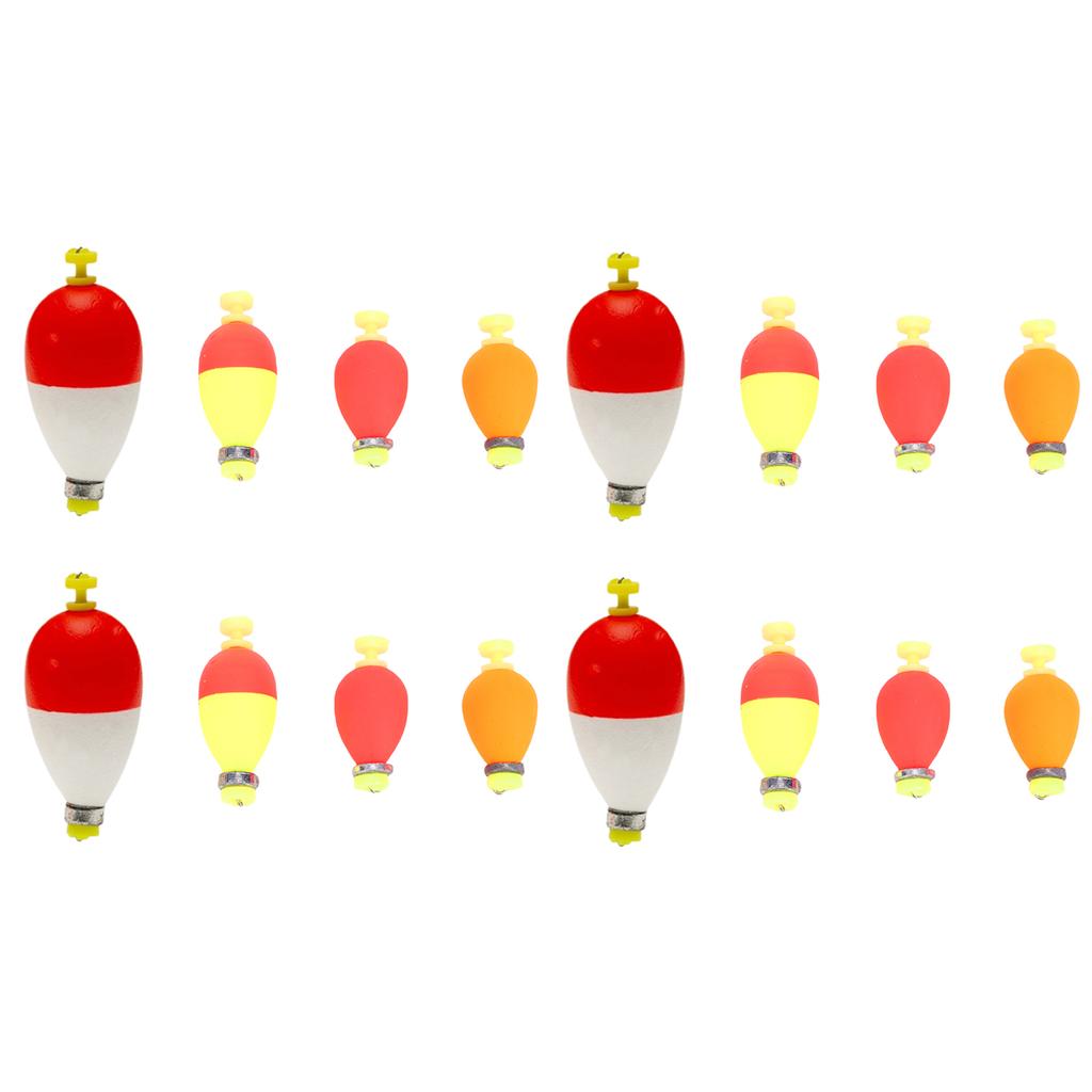 16pcs Fishing Bobbers Floats Pear Shape EVA Spring Foam Floats Weighted Bobbers for Trout River Lake 16pc Assorted