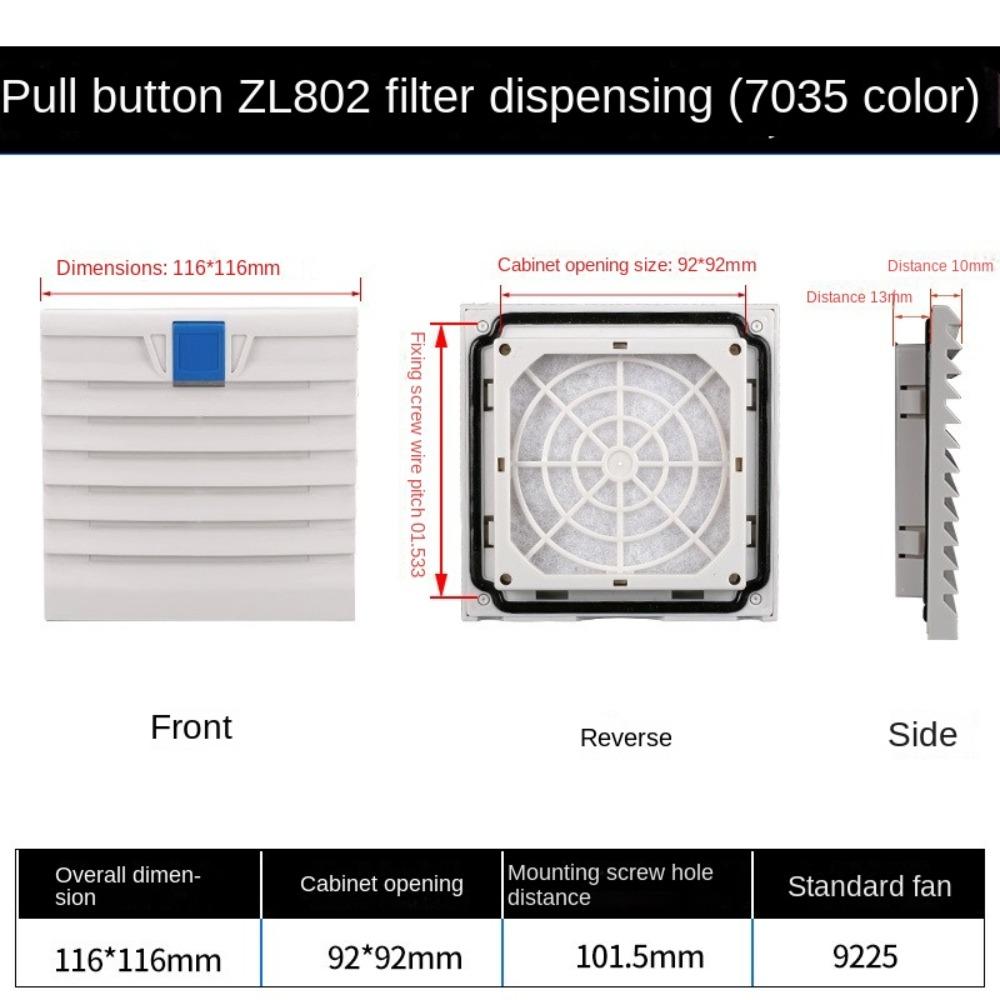 Air Ventilation System ABS Cabinet Ventilation Filter White Without Fan Fan Filter Louvers Blower Exhaust