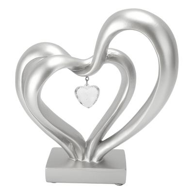 Scultura Cuore Doppio Resina Statue Cuore Romantico Scultura Amore per Coppia Statua Amore Matrimonio