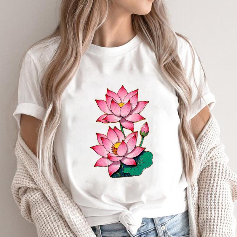 (Asian Size) Print Short Sleeve T-shirts butterfly style Fashion Female Casual Women's Top T Clothing O-neck Graphic Tee
