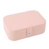 Jewelry Case Portable Beautiful Pink Necklace Ring Ear Stud Storage Box Adjustment Leather Travel