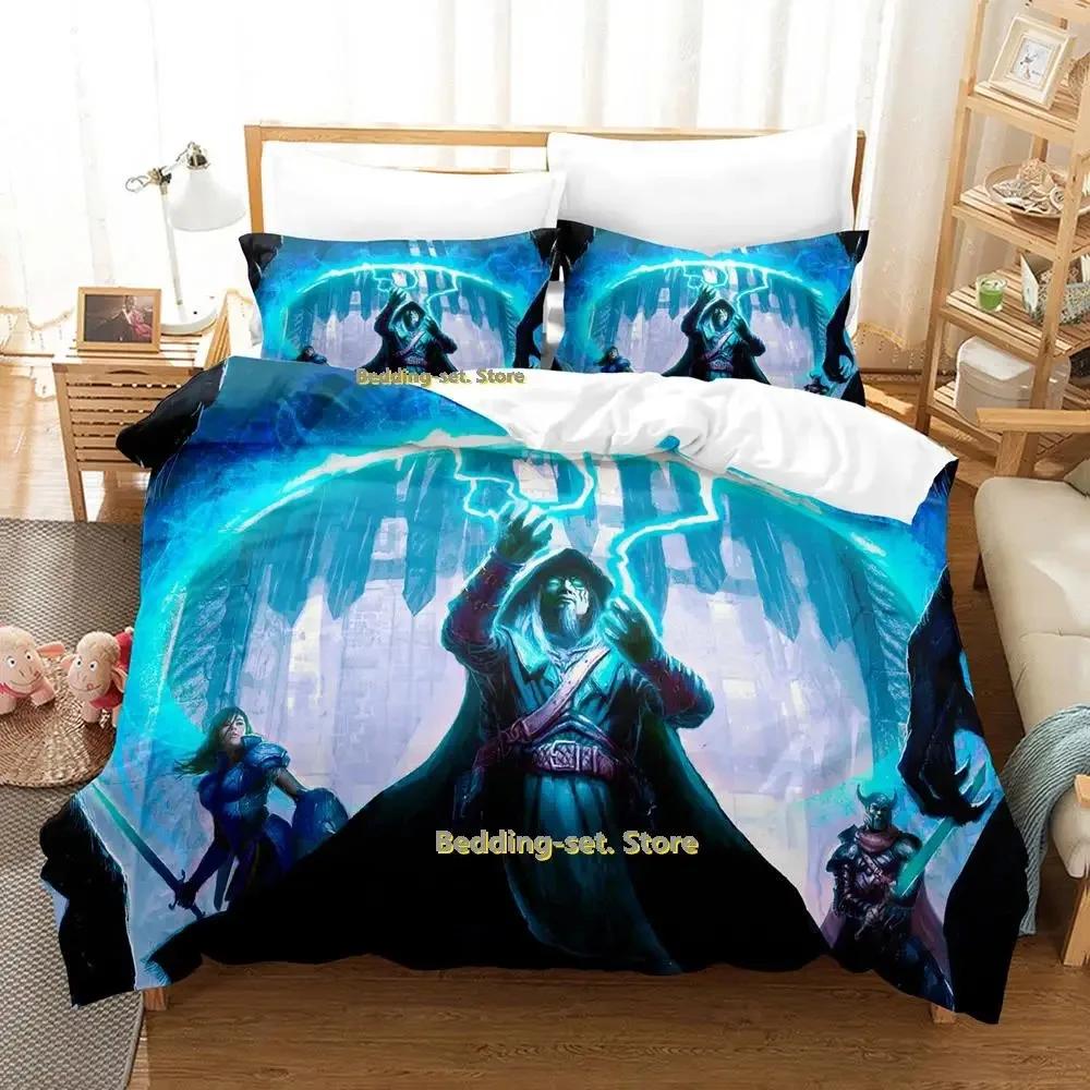 New Game Wizard Bedding Set Cartoon Anime Three-Piece Set Adult Kid Bedroom Duvetcover Sets 3D Kawaii Wizard Camas