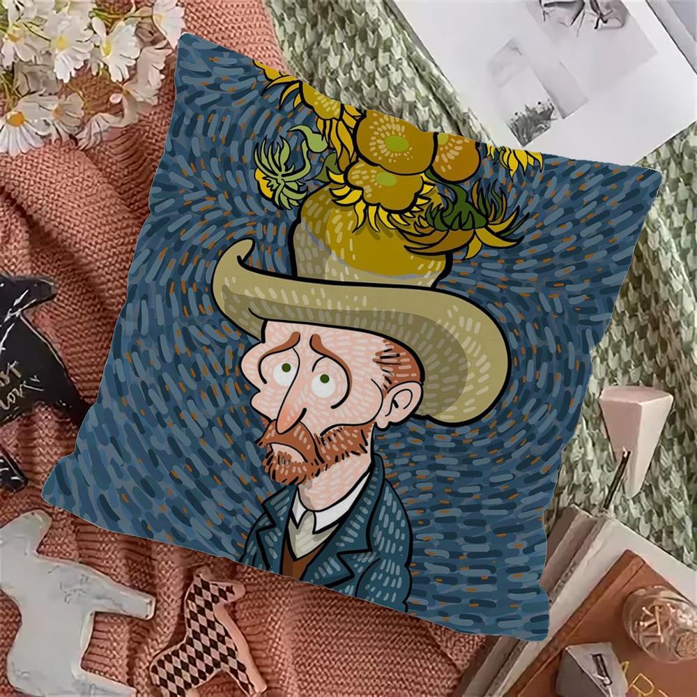 V-Van G-Gogh Art Pillow Case Pillowcase Home Sofa Cushions Car Cushions Pillowcover Office Pillowshell Pillow