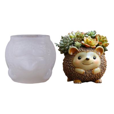 Creative Hedgehog Pattern Silicone Planter Mold Flowerpot Moulds for Resin Jewelry Crafting and Succulent Decorations