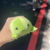 Cute flat frog stuffed animal keychain