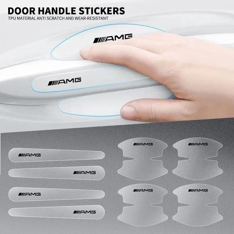 8Pcs Invisible Car Door Bowl Handle Anti-collision Protective Sticker For Mercedes Benz AMG W124 W202 W203 W204 W210 W211